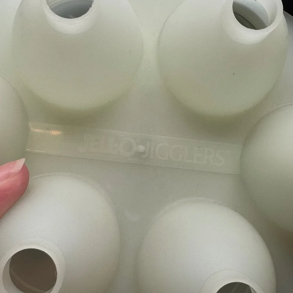 Vintage Jell-O Jigglers Egg Mold Translucent White Plastic 6 Cavity Kitchen Tool